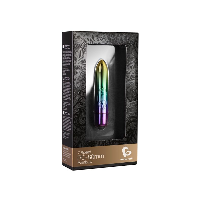 Rocks Off 80mm Rainbow Bullet Vibrator – Compact Vibrator > Vibrators > Mini Vibrators - Tophatter Daily Deals