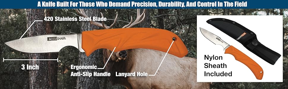 ACCUSHARP GUT HOOK KNIFE  WITH SHEATH - Tophatter's Army Deals KNIVES - Tophatter Daily Deals