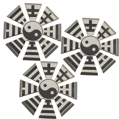 3 Pcs Yin Yang Shinobi Throwing Star Set - Pouch Collectible Weapons - Tophatter Daily Deals