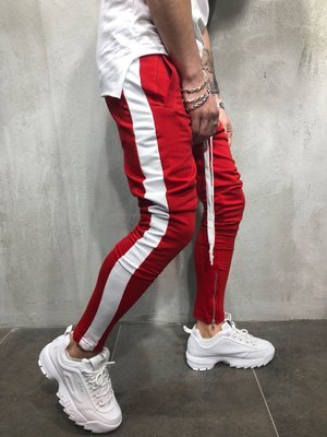 Autumn And Winter Explosions Men's Casual Sweatpants Red and white 0 - Tophatter Daily Deals