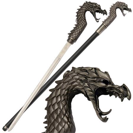 Flaming Dragon Sword Cane - TOPHATTER'S ARMORY DEALS Collectible Weapons - Tophatter Daily Deals