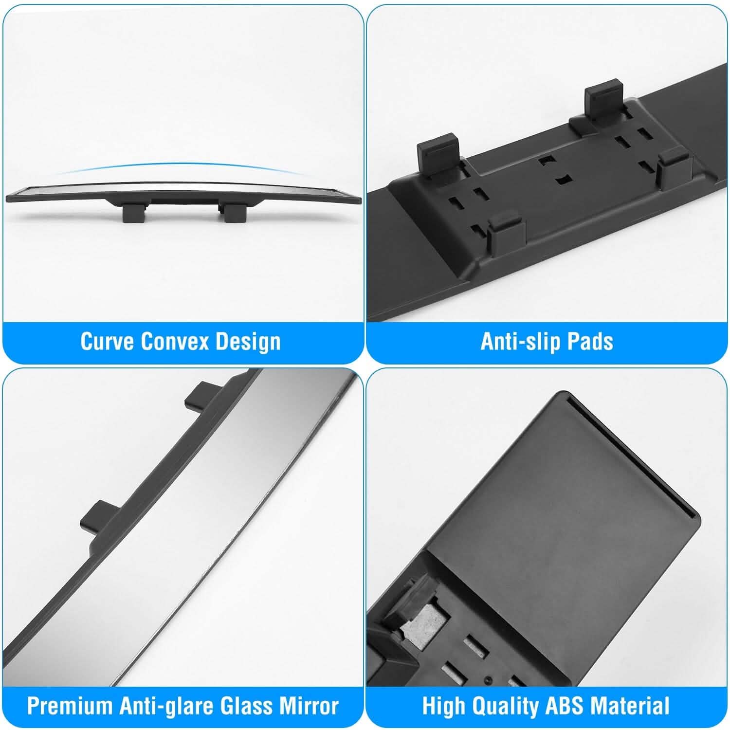 11.4-Inch Interior Clip-On Curve Car Rearview Mirror Automotive - Tophatter Daily Deals