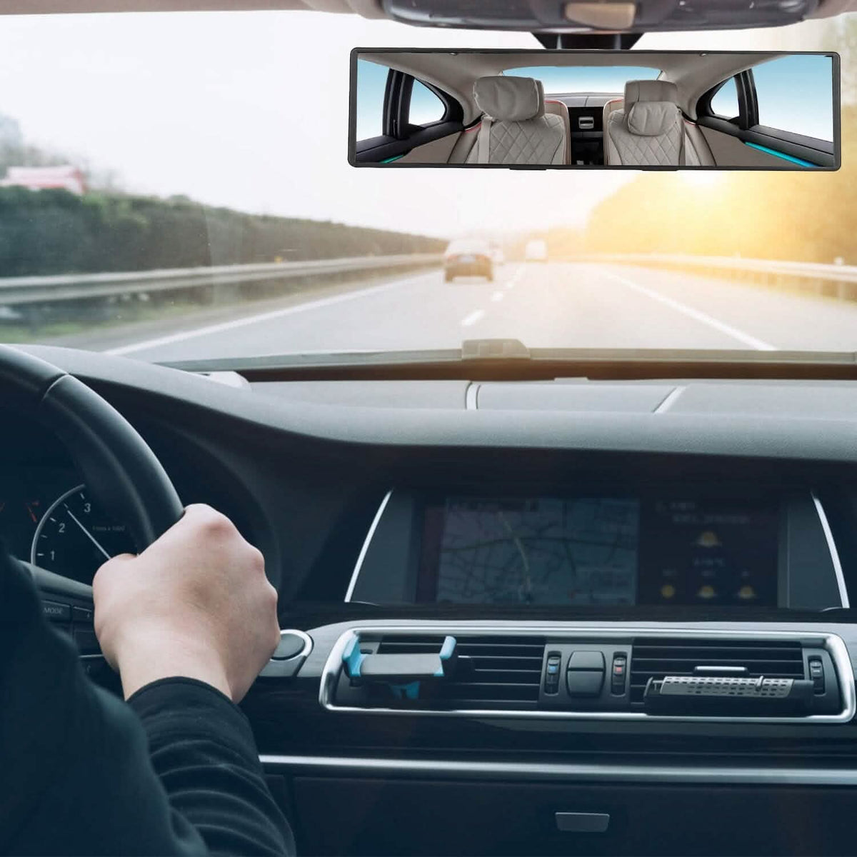 11.4-Inch Interior Clip-On Curve Car Rearview Mirror Automotive - Tophatter Daily Deals