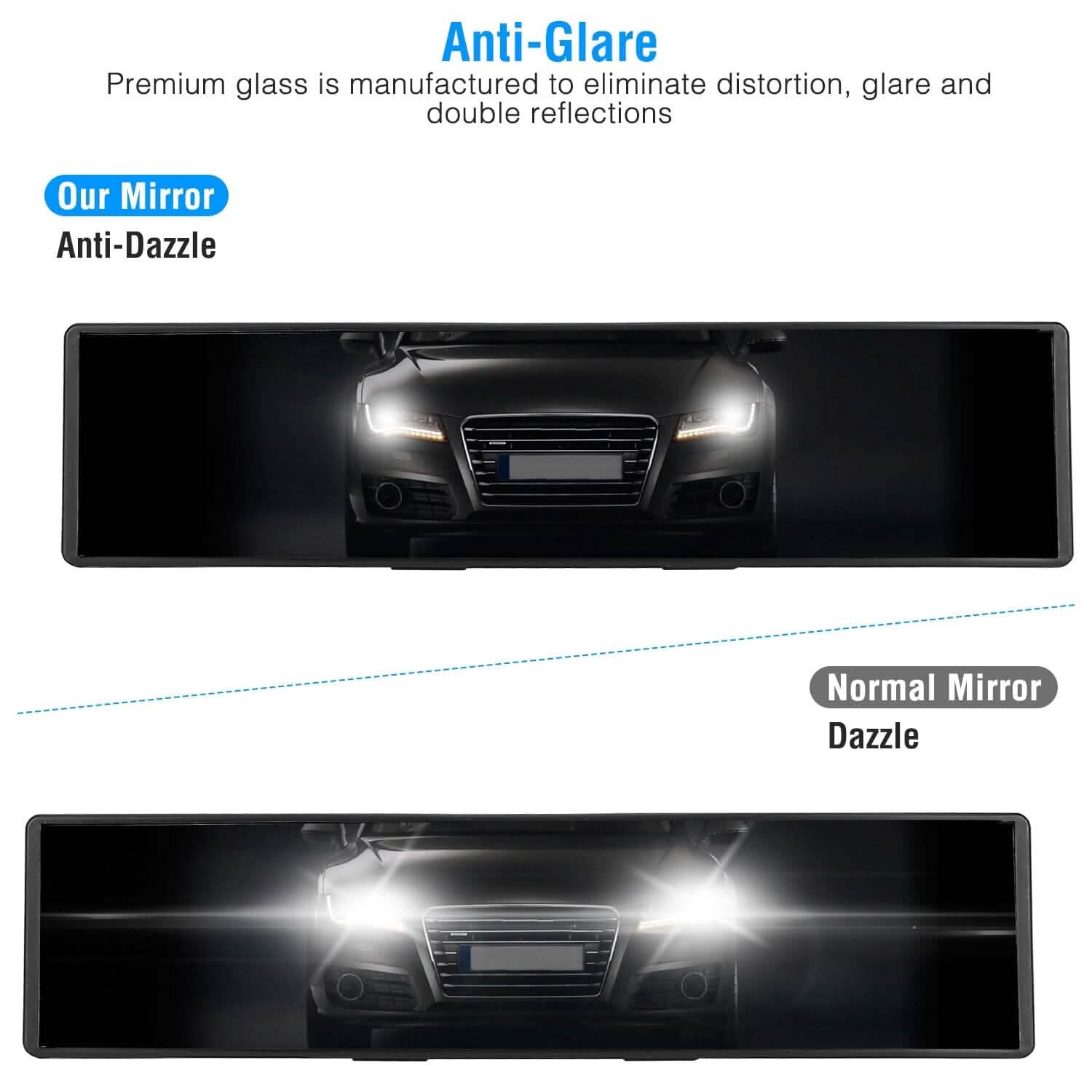 11.4-Inch Interior Clip-On Curve Car Rearview Mirror Automotive - Tophatter Daily Deals