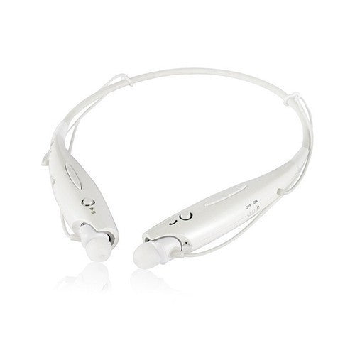 Water-Resistant Behind-the-Neck Bluetooth Stereo Headset White On-Ear Headphones - Tophatter Daily Deals