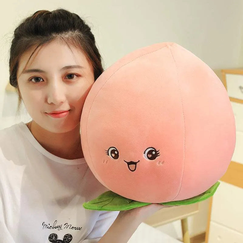 Cute Peach Fruit Pillow Stuffed Plush Toy Humidifier - Tophatter Daily Deals