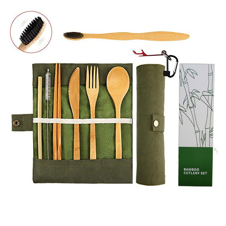 Bamboo portable tableware gift box 11pcs set 1 set for 11pcs 7 - Tophatter Daily Deals