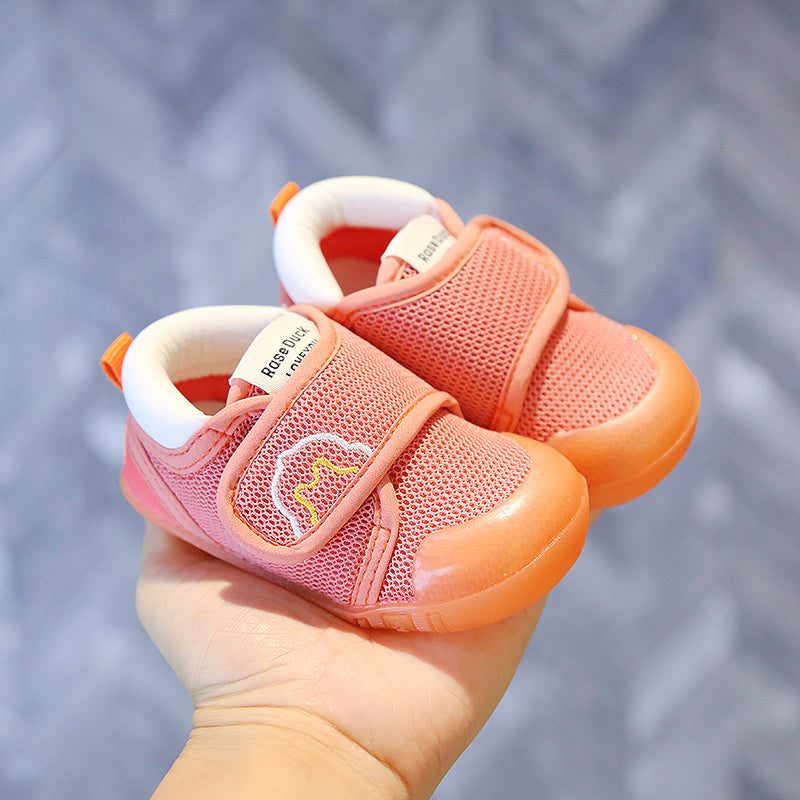Breathable Mesh Baby Walking Shoes with Soft Soles Orange 0 - Tophatter Daily Deals