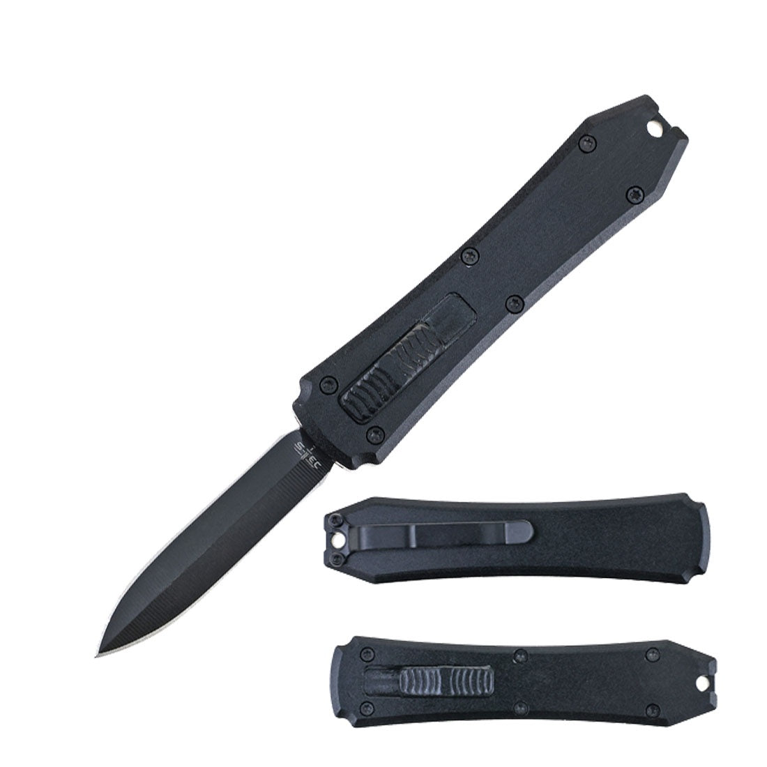 5.25 Black Miniature Automatic Out The Front Knife - TOPHATTER'S ARMORY DEALS Collectible Weapons - Tophatter Daily Deals