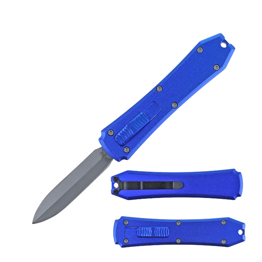 5.25" Blue Sniper Micro OTF Out The Front Automatic Knife - TOPHATTER'S ARMORY DEALS Collectible Weapons - Tophatter Daily Deals