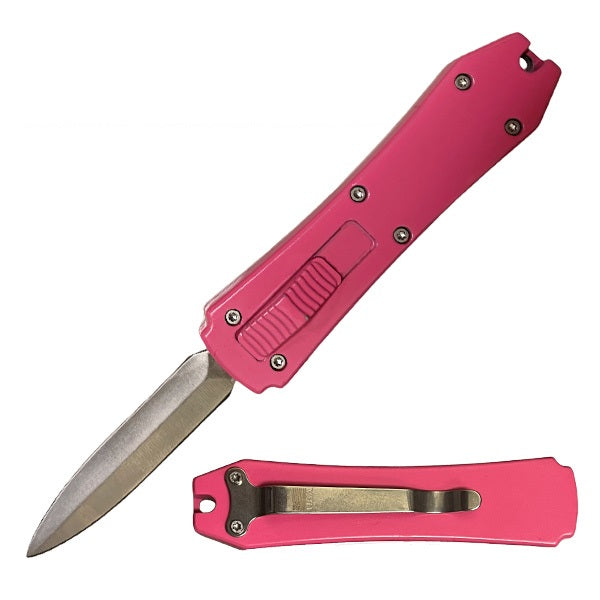 5.25" Pink Sniper Micro OTF Out The Front Automatic Knife - Tophatter's Army Products & Self Defense Collectible Weapons - Tophatter Daily Deals