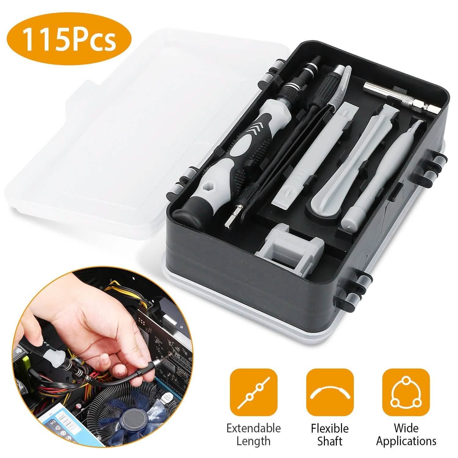 115-in-1 Magnetic Screwdriver Repair Tool Set Home Improvement - Tophatter Daily Deals