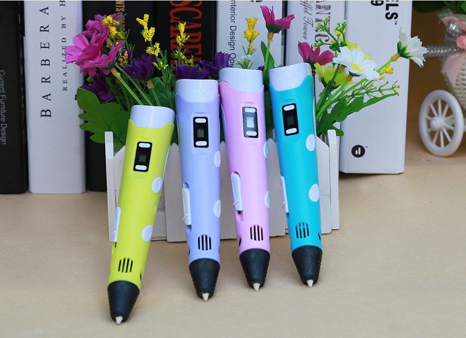 3D print pen 3D pen two generation graffiti 3D stereoscopic paintbrush children puzzle painting toys 0 - Tophatter Daily Deals