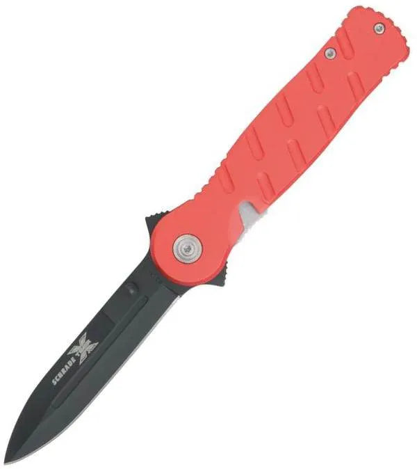 Schrade X-Timer Red Aluminum Manual Knife XT8 - Tophatter Daily Deals