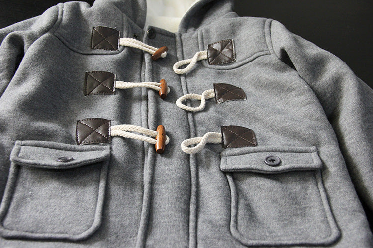 Autumn and winter new boys' hoodie Grey 0 - Tophatter Daily Deals