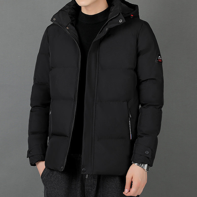 Warm Classic Mens Hooded Jacket - Padded, Cotton, City Wear 3D Changing Face Moving Picture Frame - Tophatter Daily Deals