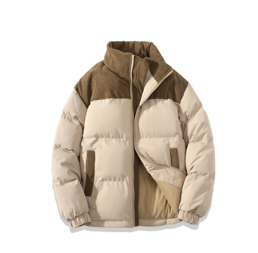 Insulating Unisex Puffer Coat - Stand Collar, Cotton Coffee 3D Changing Face Moving Picture Frame - Tophatter Daily Deals