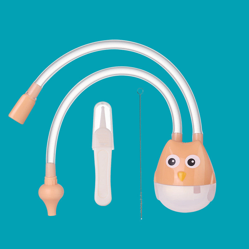 Baby Mouth Suction Nasal Aspirator Cleaning Tweezers Brush Set Beige Owl 0 - Tophatter Daily Deals