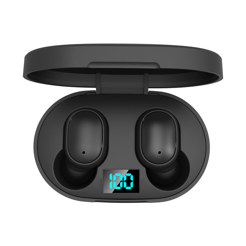 A6S Bluetooth Headset Wireless Sports Mini Headphone E6s Digital Display Black 0 - Tophatter Daily Deals