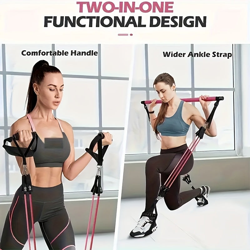 Pilates Stick Resistance Belt Fitness Set (14pcs) Accessories > Resistance Bands - Tophatter Daily Deals