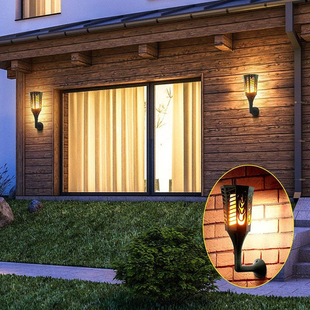 Anti-True Flame Solar Torch Light 96Led 0 - Tophatter Daily Deals