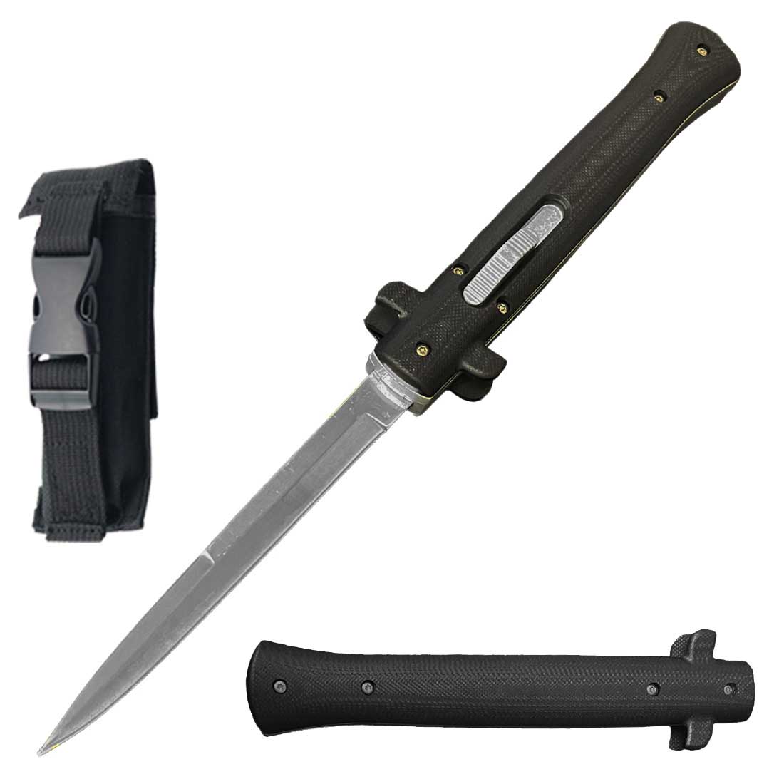 11 Inches Classic Gentleman Italian Stiletto OTF G10 Handle Knife - TOPHATTER'S ARMORY DEALS Collectible Weapons - Tophatter Daily Deals