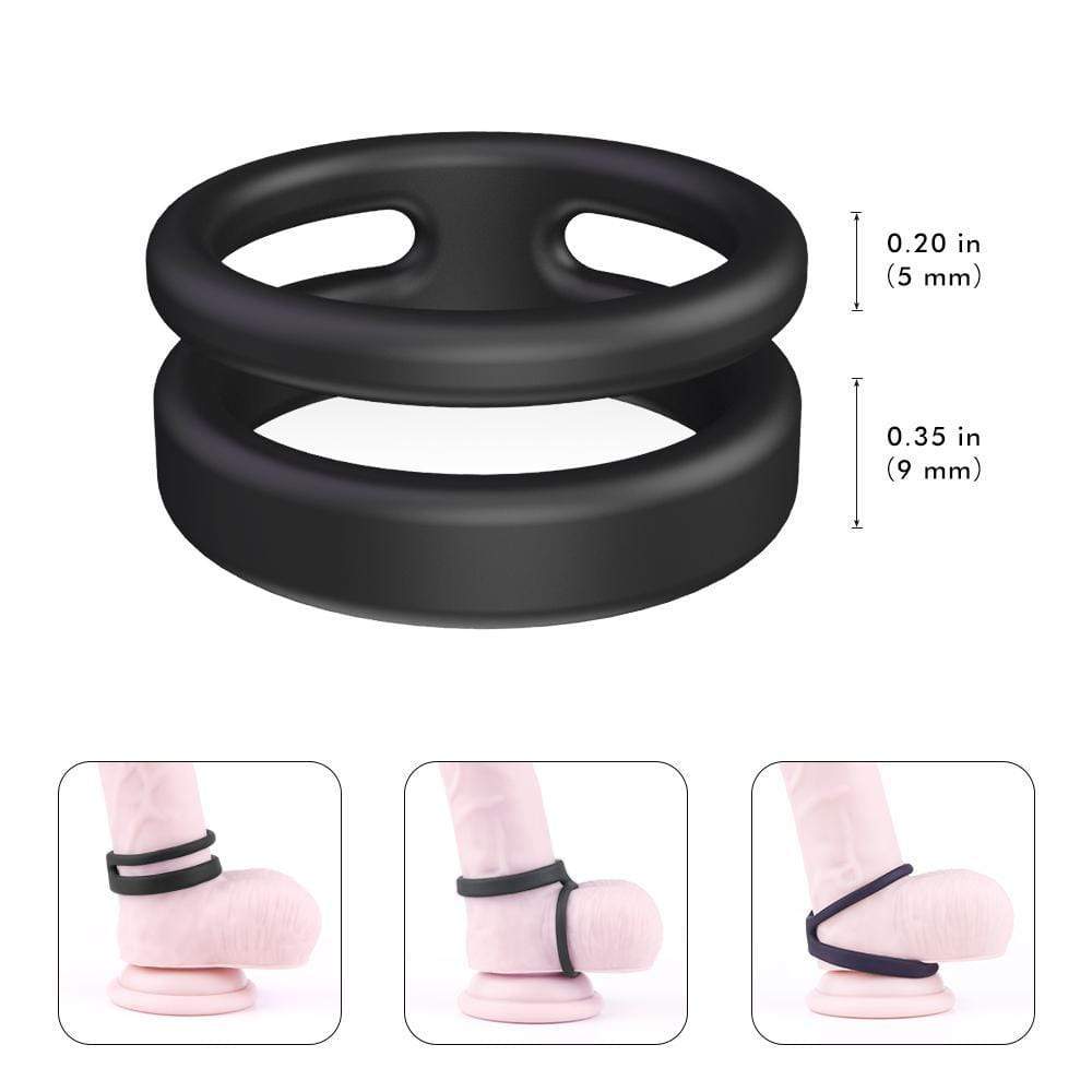 S-HANDE Silicone Erection Enhancing Dual Penis Ring Penis Rings - Tophatter Daily Deals