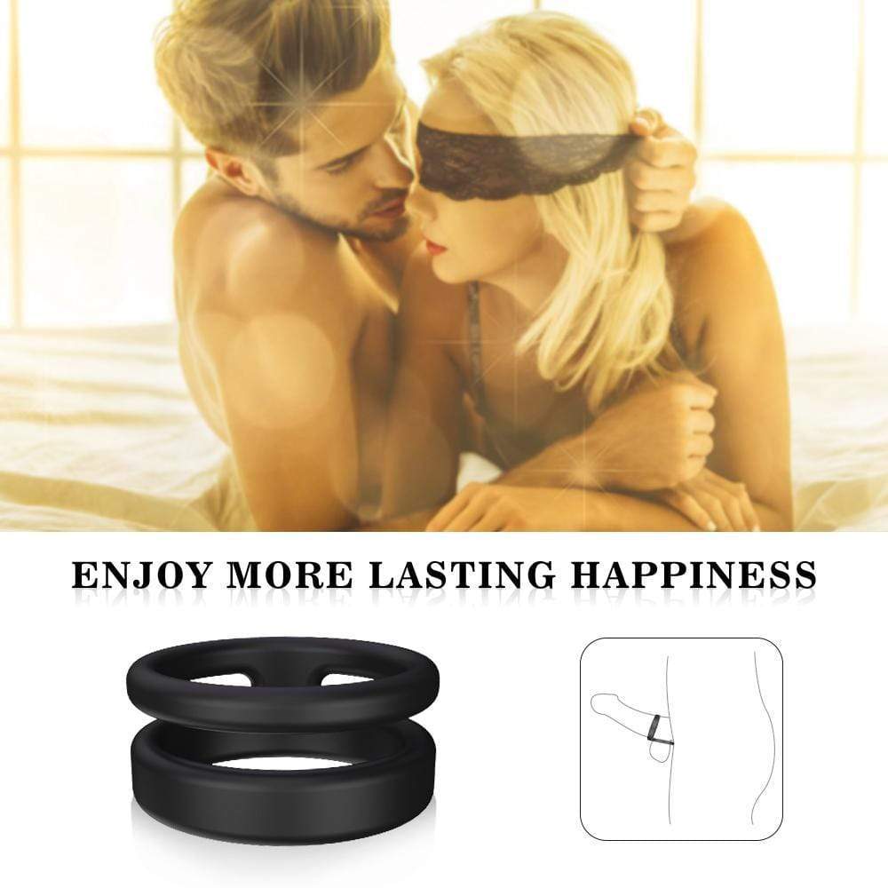 S-HANDE Silicone Erection Enhancing Dual Penis Ring Penis Rings - Tophatter Daily Deals