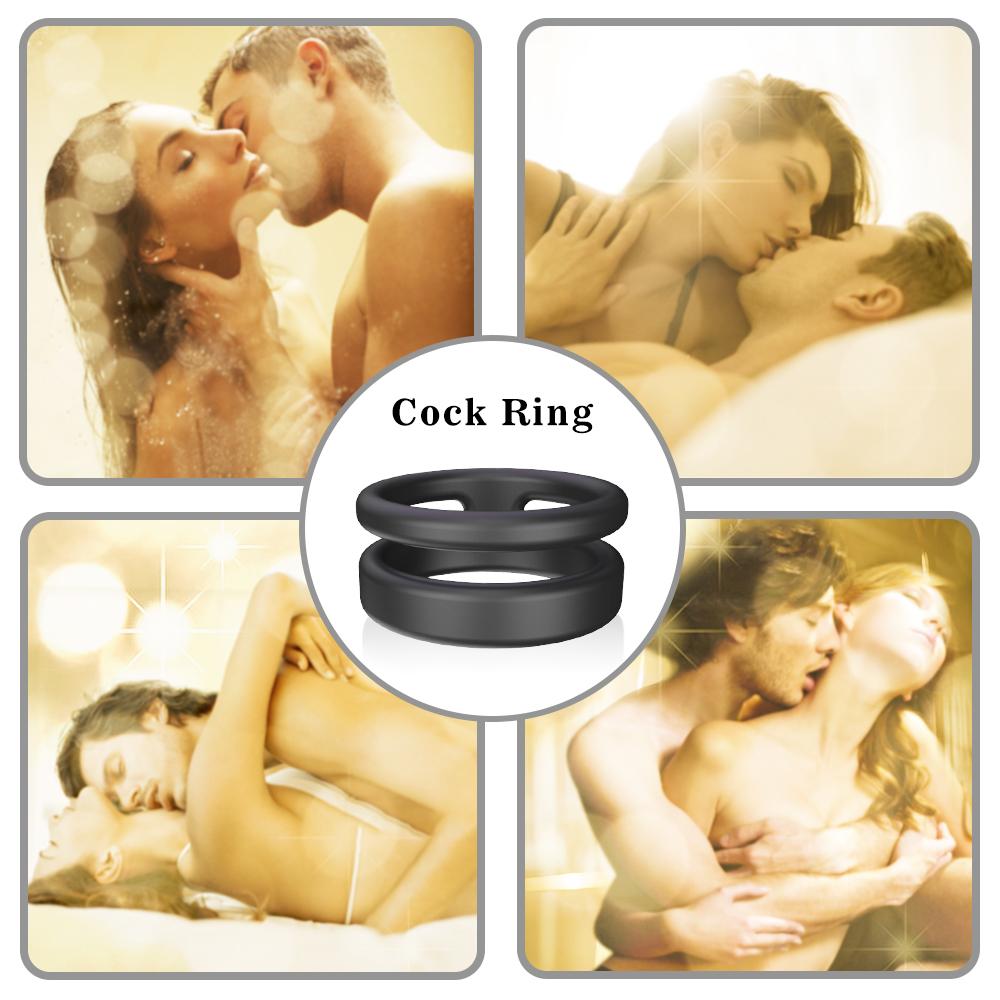 S-HANDE Silicone Erection Enhancing Dual Penis Ring Penis Rings - Tophatter Daily Deals