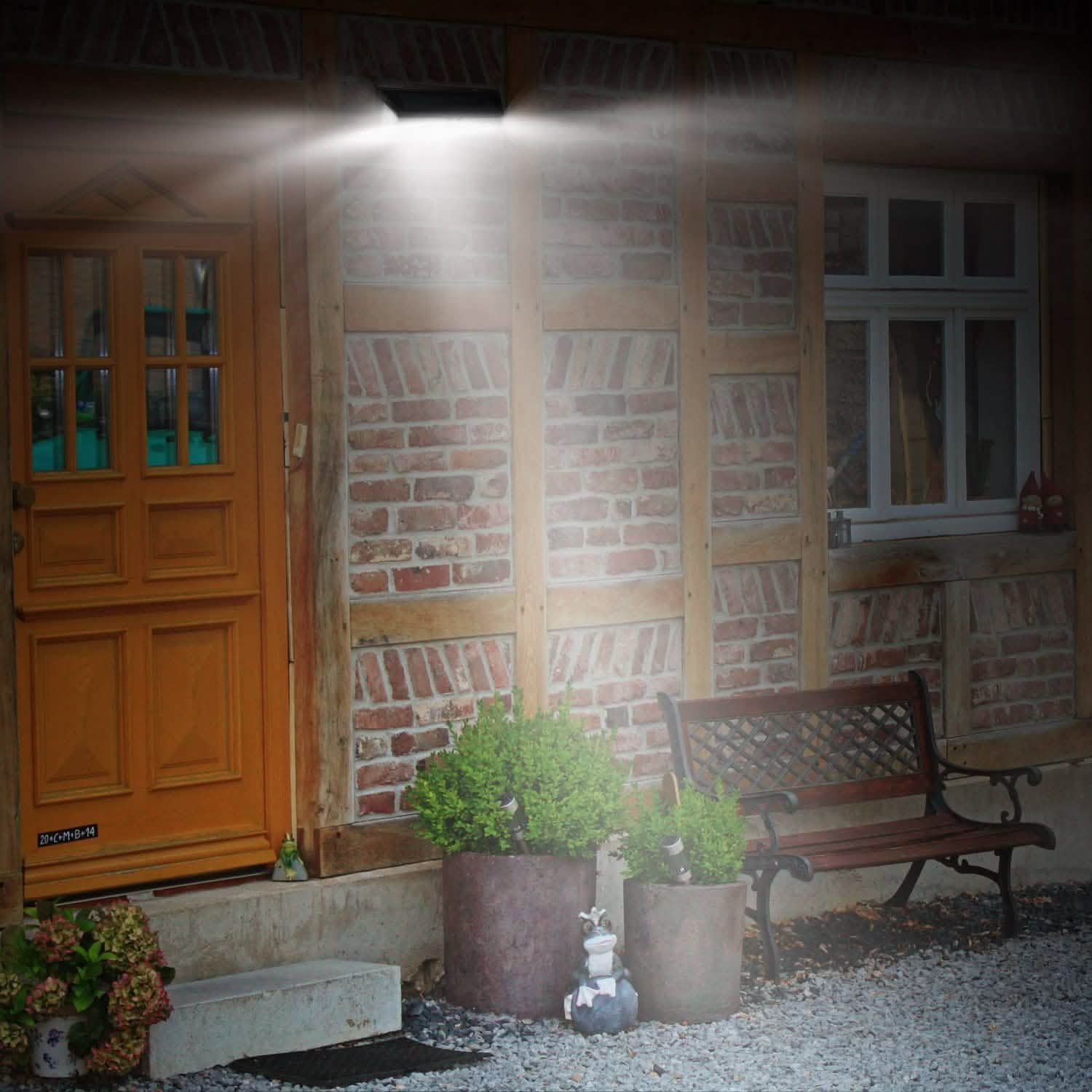 118 LEDs Solar Wall Light Outdoor Motion Sensor Lamp Outdoor Lighting - Tophatter Daily Deals