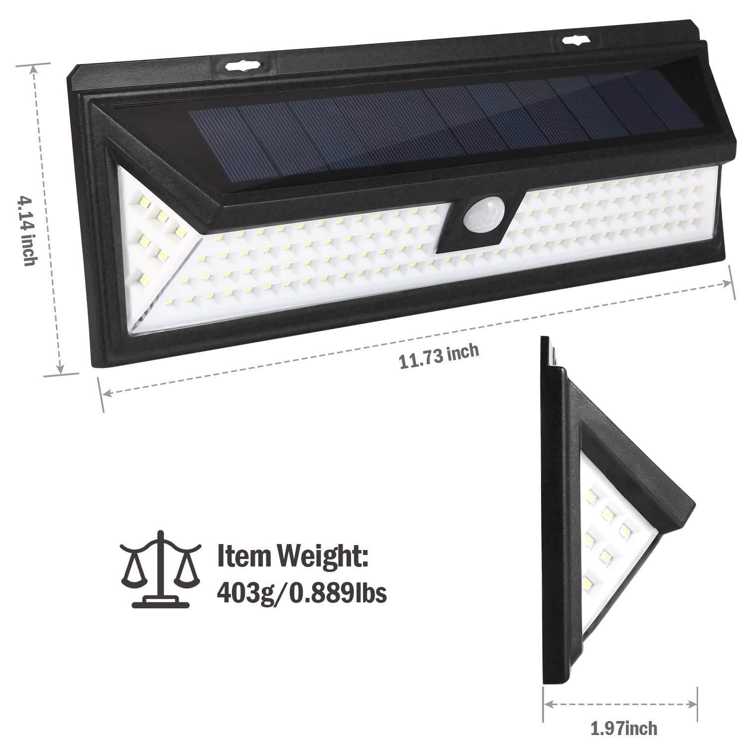 118 LEDs Solar Wall Light Outdoor Motion Sensor Lamp Outdoor Lighting - Tophatter Daily Deals
