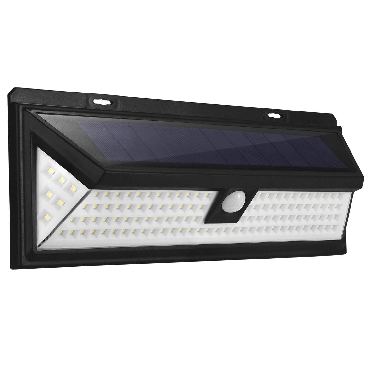 118 LEDs Solar Wall Light Outdoor Motion Sensor Lamp Outdoor Lighting - Tophatter Daily Deals