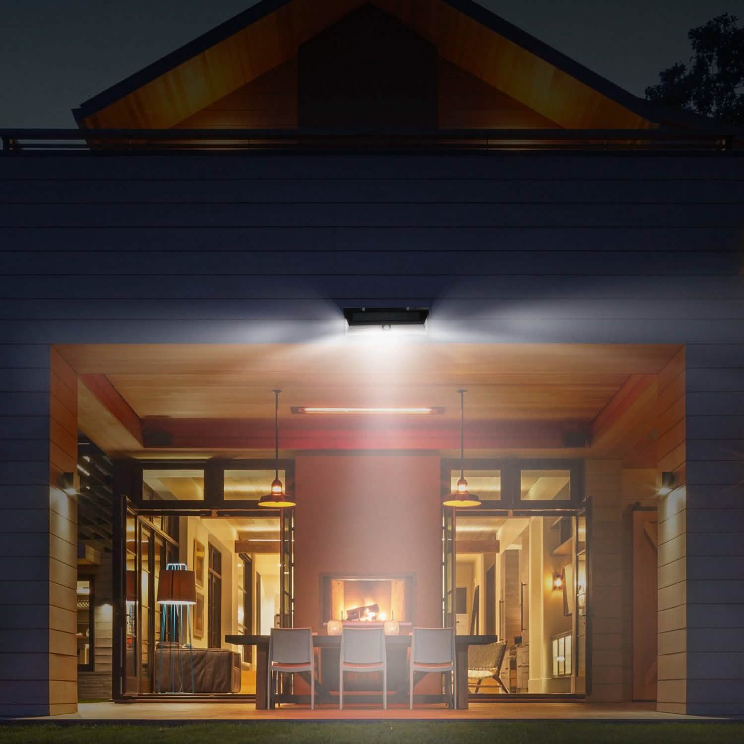 118 LEDs Solar Wall Light Outdoor Motion Sensor Lamp Outdoor Lighting - Tophatter Daily Deals