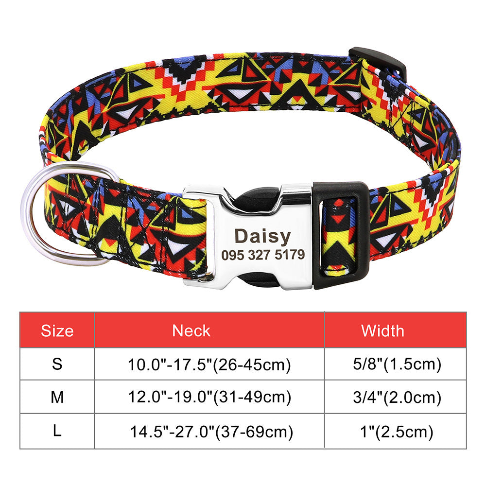Adjustable Nylon Dog Collar Personalized Dogs Cat ID 030Yellow 7 - Tophatter Daily Deals