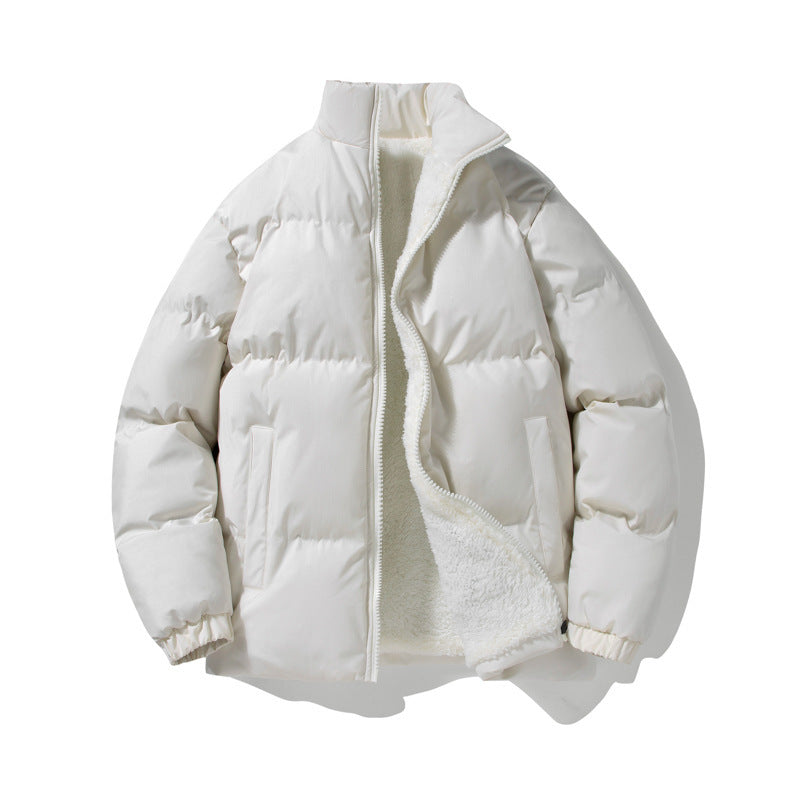 Insulating Men's Puffer Jacket – Stand-Up Collar, Lambswool 2303 Beige 3D Changing Face Moving Picture Frame - Tophatter Daily Deals