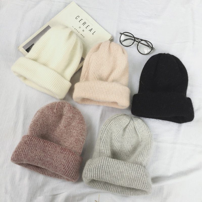 Autumn Winter Rabbit Hair Winter Skullies Hat 0 - Tophatter Daily Deals