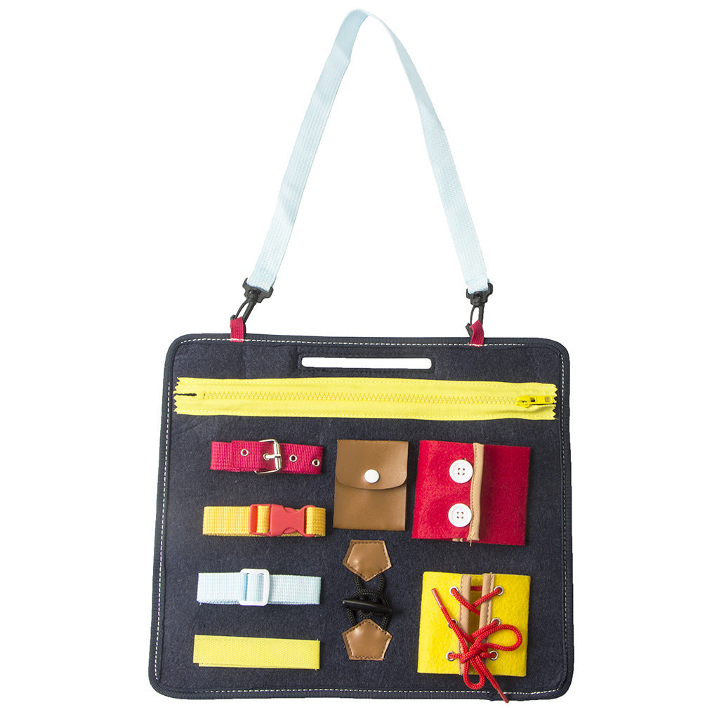 Baby learning dressing buckle zipper learning board Black learning board 0 - Tophatter Daily Deals