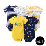 Baby Short Climb 5-piece Romper Boys and Girls Cotton One-piece Rompers 3Style Q5pcs 0 - Tophatter Daily Deals