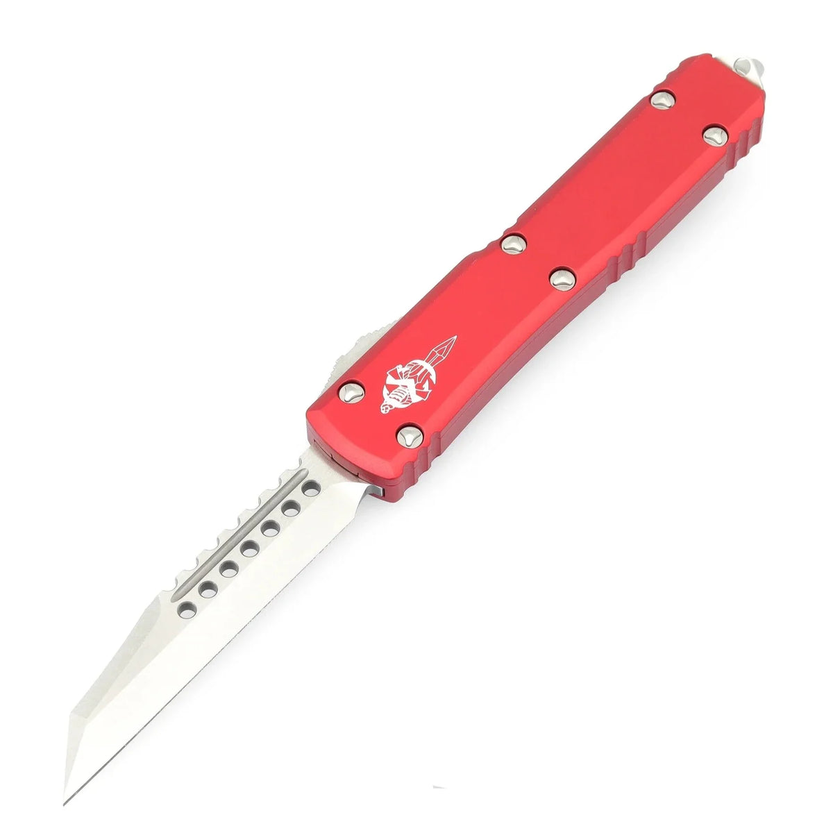 Microtech Ultratech Warhound Signature Series - Satin Blade - Red Chassis - 119W-10RDS Automatic Knives - Tophatter Daily Deals