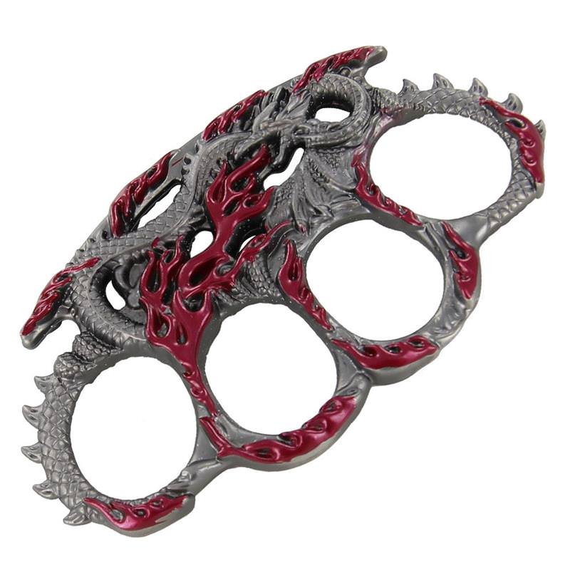 Flaming Dragon Drakaina Brass Knuckle Buckle - TOPHATTER'S ARMORY DEALS Collectible Weapons - Tophatter Daily Deals