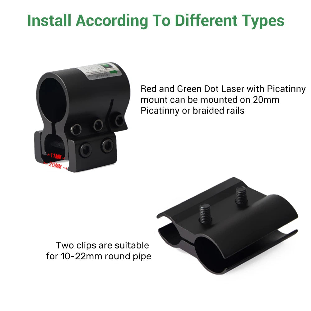 11MM/20MM DIN Rail Mount-Red/Green Laser Sight - Tophatter Daily Deals