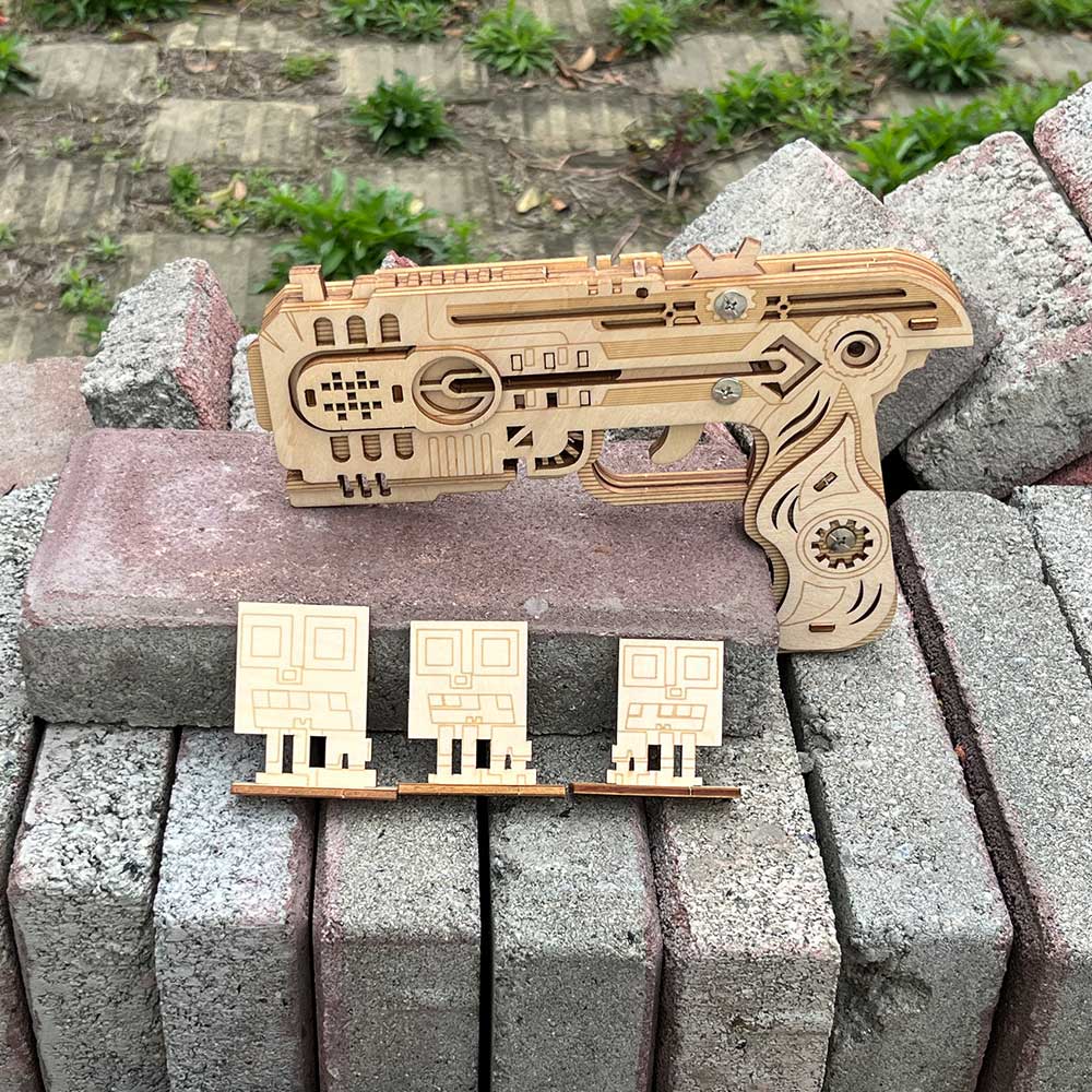 3D Wooden Kit Training Dragon Rubber Band Pistol Model Kit - Tophatter Daily Deals