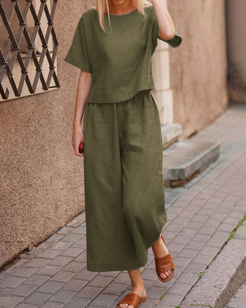 Loose Fit Two Piece Sets Green Two Pieces Sets - Tophatter Daily Deals