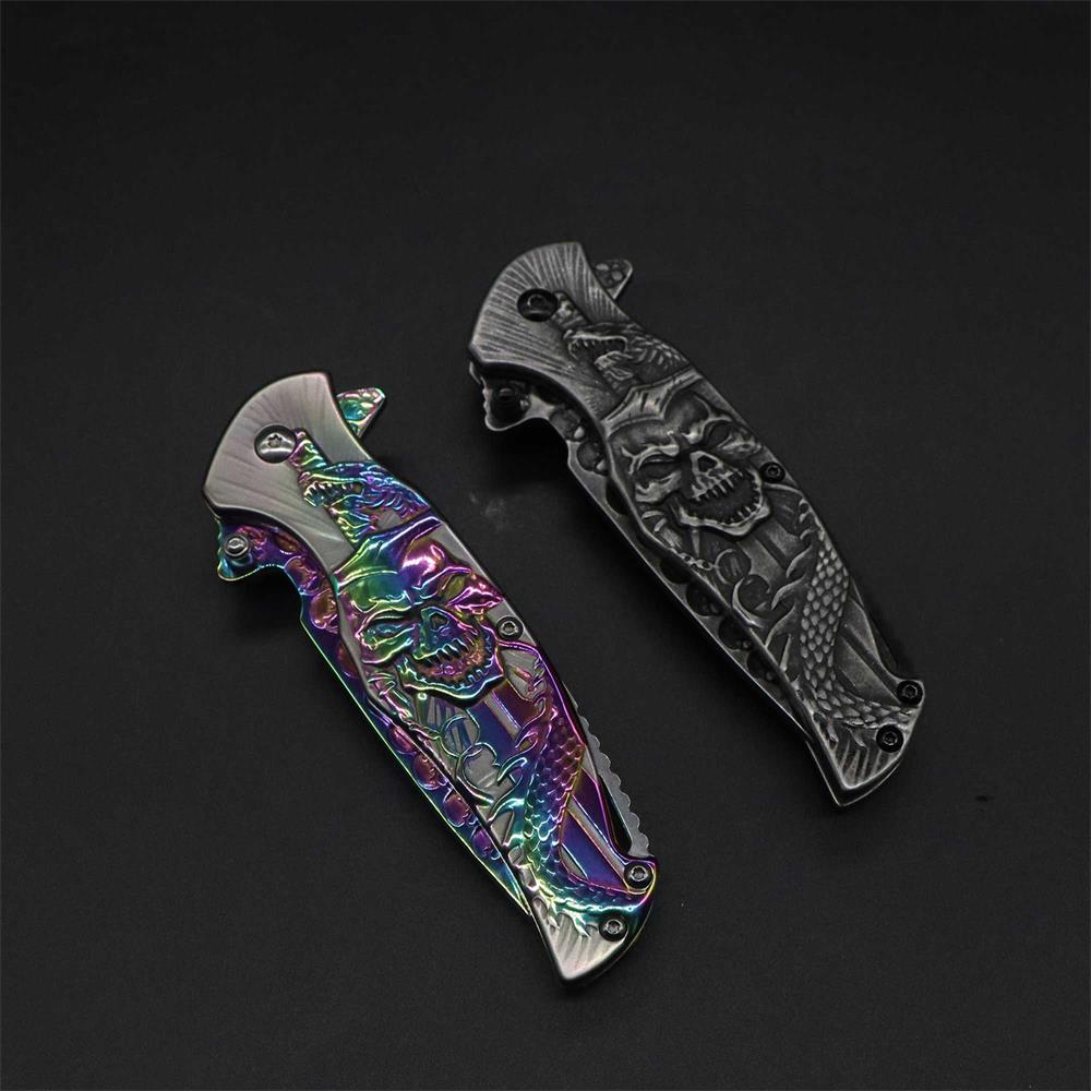 Snake Skull Relief Folding Knife - Tophatter Daily Deals