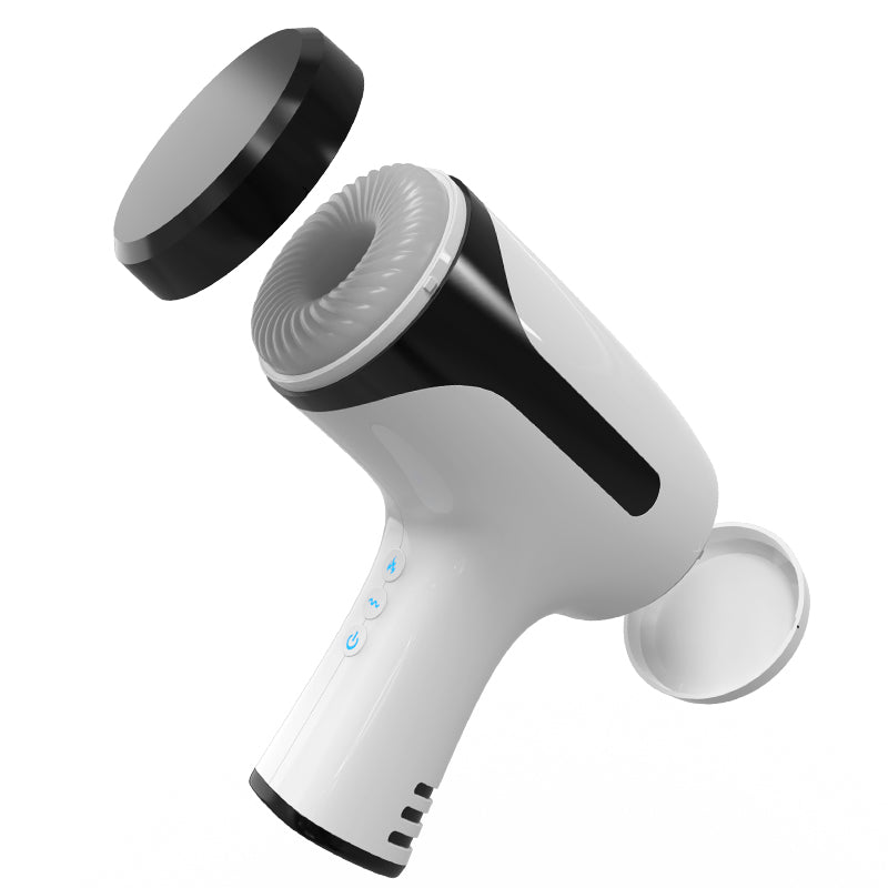 William - Through-Hole Vibrating Stroking Male Masturbation Cup White Masturbation Cup - Tophatter Daily Deals