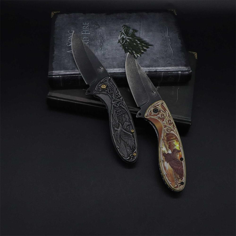 3D Sculpture Eagle Relief Folding Knife - Tophatter Daily Deals