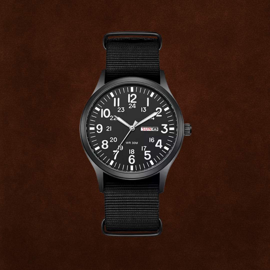 Men’s Everyday & Outdoor Watch – Rugged Waterproof Design, Stainless Steel Case – Green Black Black Men's wristwatches - Tophatter Daily Deals