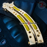 CSGO Golden Butterfly Knife TRAINER Dull Spring Latch PRACTICE Balisong Knife-Balisong - Tophatter Daily Deals