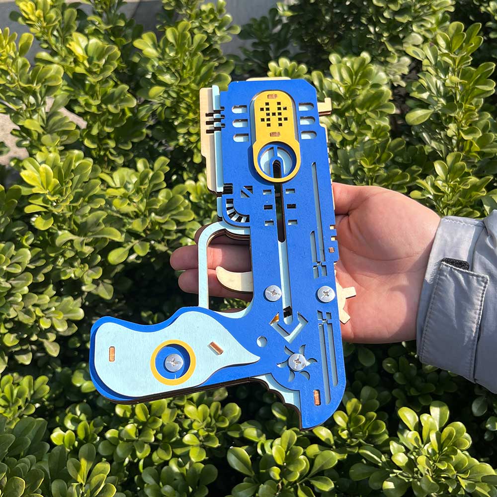 Wooden Kit Training Dragon Rubber Band Pistol Model Kit - Tophatter Daily Deals