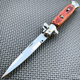 ltalian Stiletto Pocket Knife Brown Wood - Tophatter Daily Deals
